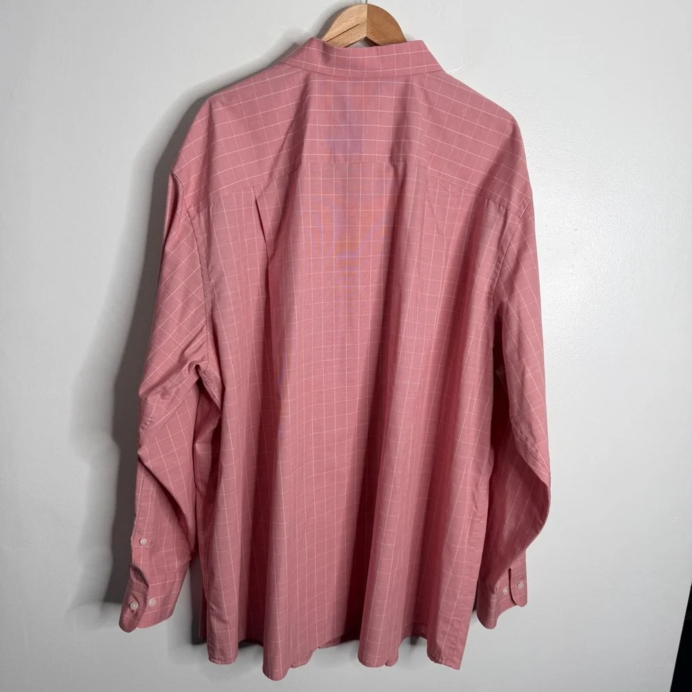 NWOT Oak Hill Red Plaid Button Down Shirt 3XLT Preppy Casual Workwear Cool & Dry